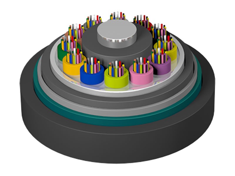 Cablu de fibră optică ignifugă, cu miez armat, cu tuburi libere, GYTZA53